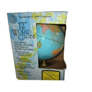 Blue Ocean 12in. Tabletop Globe, Champagne Base